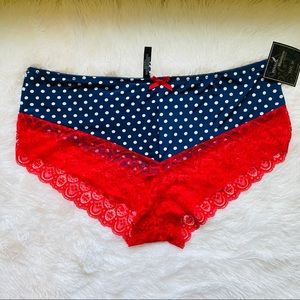 SPLENDIES | NAVY BLUE & RED PANTIES | 3X